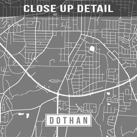 Dothan Alabama Map Print Street Poster City Road Etsy
