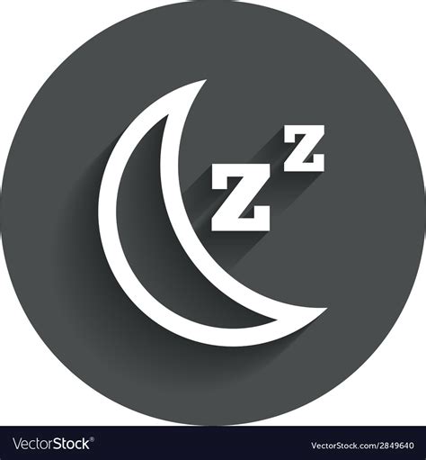 Sleep Sign Icon Moon With Zzz Button Royalty Free Vector