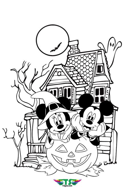 Disney Mickey Mouse Halloween Coloring Page - TSgos.com