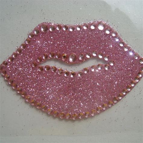 Attractive Red Lip Shaped Custom Make Glitter Stickers Buy Custom