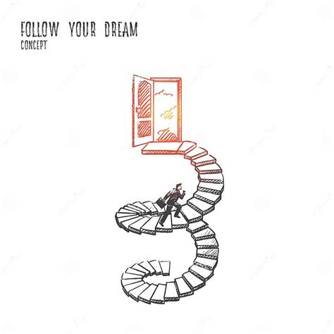 Follow Your Dream Concept Hand Drawn Isolated Vector Stock Vector