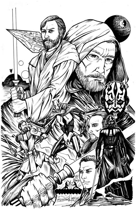 Inktober Day 1 Obi Wan By Revolvercomics On Deviantart
