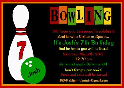 Bowling Party Birthday Invitationdiy You By Delightfulprints