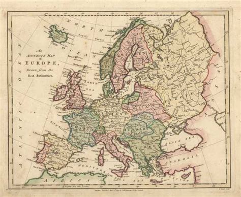 Antique Print Club Fine Antique Map Of Europe By Robert Wilkinson C1794