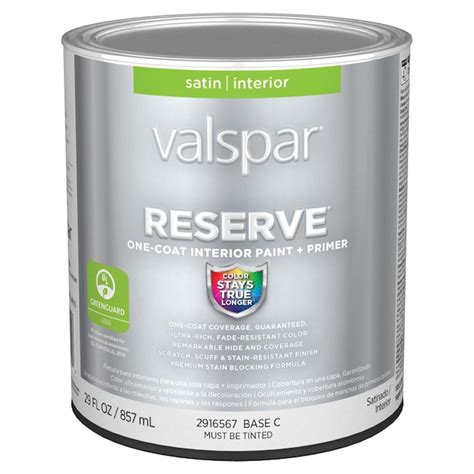 Valspar Reserve Satin Latex Interior Paint Actual Net Contents29 In