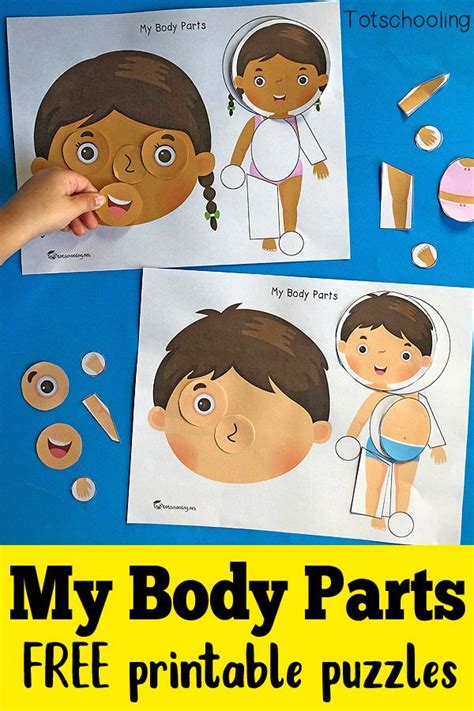 body parts printable puzzles totschooling blog printables
