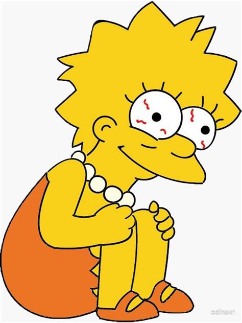 Pegatina Lisa Loca De Odinsxn En 2021 Dibujos De Los Simpson