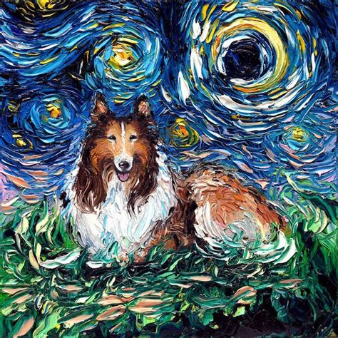 Starry Night Dogs Series Places Pups Inside Of Van Goghs Iconic Painting