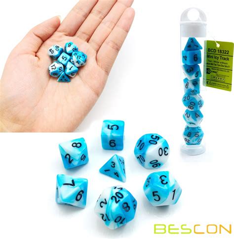 Bescon Mini Gemini Two Tone Polyhedral Rpg Dice Set 10mm