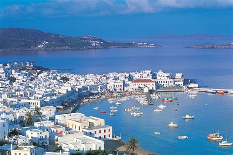 Mykonos Is A Greek Island Part Of The Cyclades Lying Between Tinos