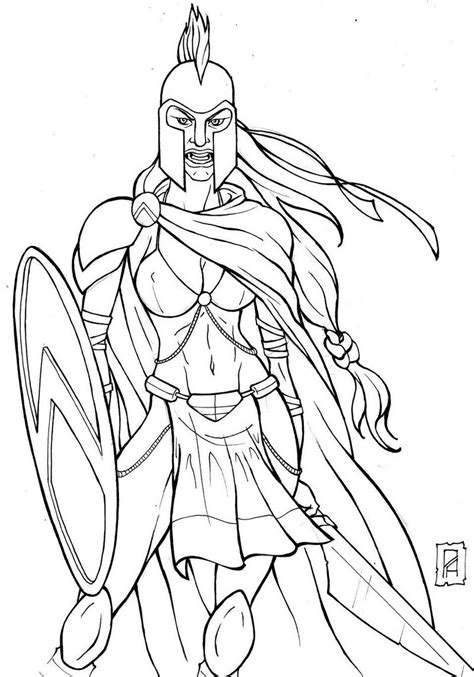Spartan Girl Coloring Page