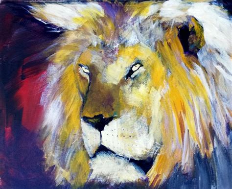 Original Lion Painting Lion Acrylic Art Africa Big Cats Etsy Lion