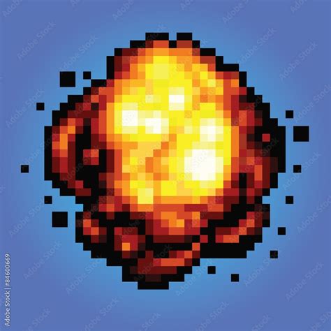 Bang Explosion Pixel Art Game Style Illustration Stock Vector Adobe Stock
