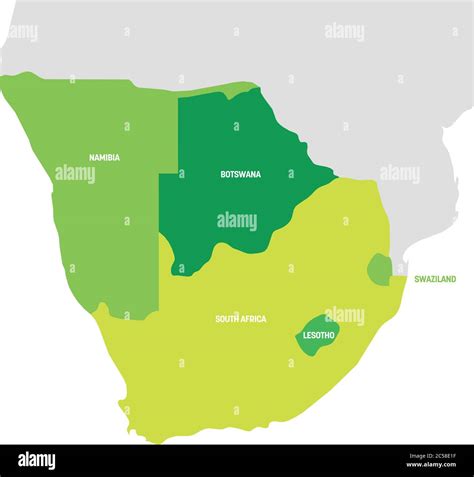 South Africa Region Map Of Countries In Southern Africa Vector