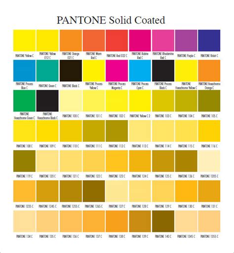 7 Sample Pantone Color Charts Sample Templates Riset