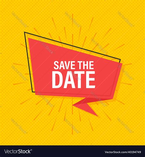 Save The Date Badge Mark On Megaphone Flat Vector Image