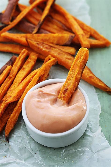 .for spicy dipping sauce with sriracha for sweet potato fries or roasted vegetables, dipping sauce for sweet potato fries, homemade citrus cranberry dipping sauce for sweet potato friesthe gunny sack. Baked Sweet Potato Fries | Sweet potato fries baked, Sweet ...