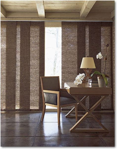 There are many factors to consider when talking about window treatments for sliding glass doors, plantation shutters are often forgotten. Fascinating Natural Accents Woven Sliding Panel for Big ...
