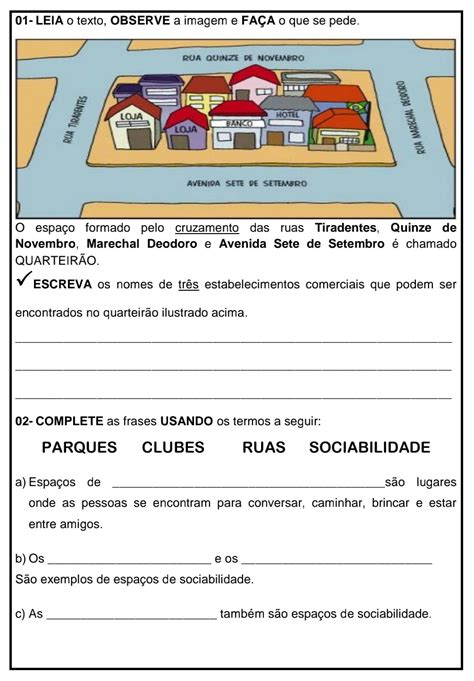 Tipos De Bairros Atividades