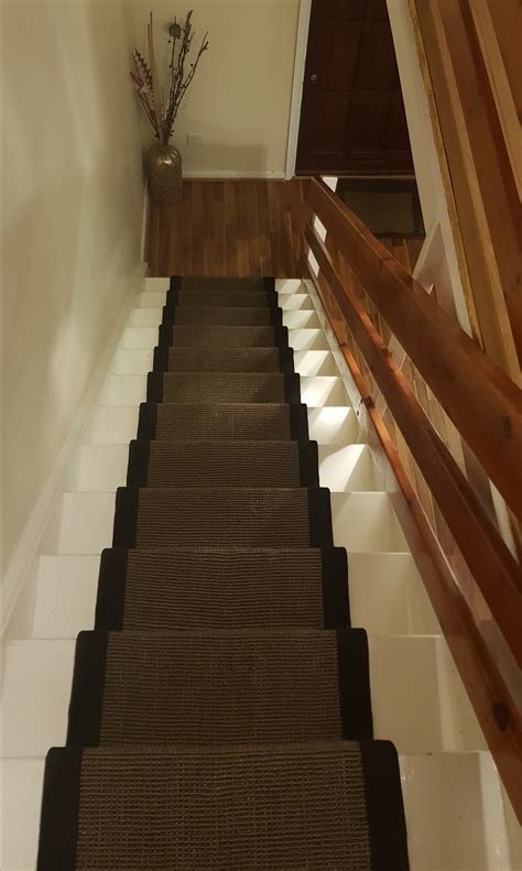 Wholesale prices are now available to the public Sisal Chocolate stair runner Black linen Border ...