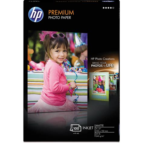 Hp Premium Matte Photo Paper 100 Sheets 4 X 6 Q6563a