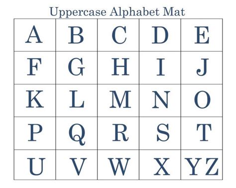 Printable Upper Case Alphabet Charts 101 Activity