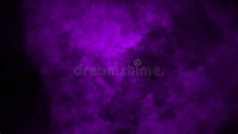 Purple Fog And Mist Effect On Isolated Black Background For Text Or