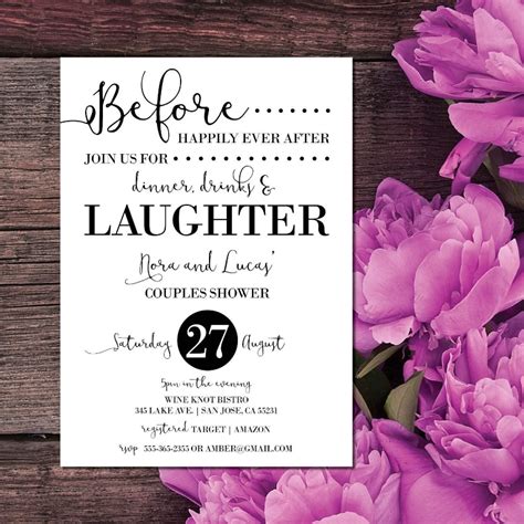 couples shower invitations template