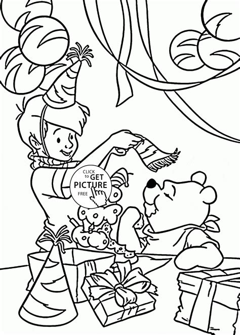 Blog post at daily coloring pages : Pooh Cartoon Happy Birthday coloring page for kids ...