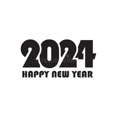 2024 Happy New Year Celebration Typography Text 2024 Font Text