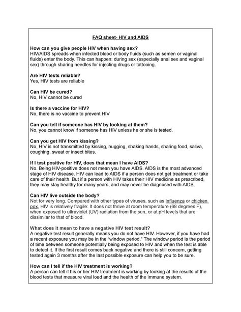 faq sheet this can happen during sex especially anal sex and vaginal sex through sharing