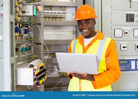 African American Electrical Engineer Stock Photo Image Of Hardhat