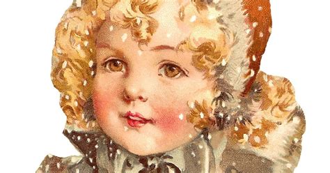 Antique Images Clip Art Pretty Winter Girl Digital Christmas Printable