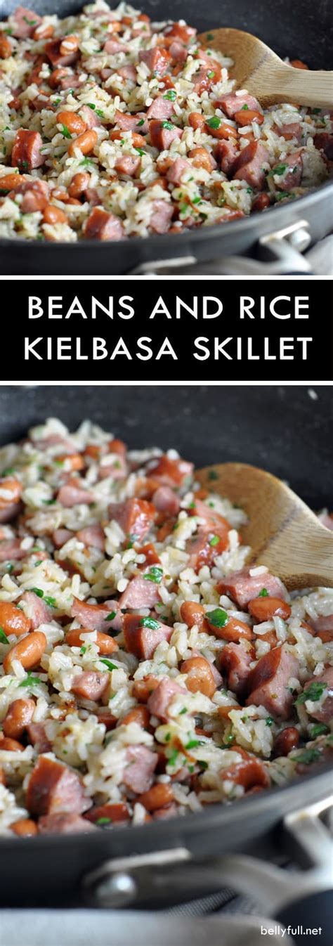 Tortilla chips, pinto beans, ground cumin, lime juice, chopped cilantro and 17 more. Skillet Beans and Rice with Kielbasa