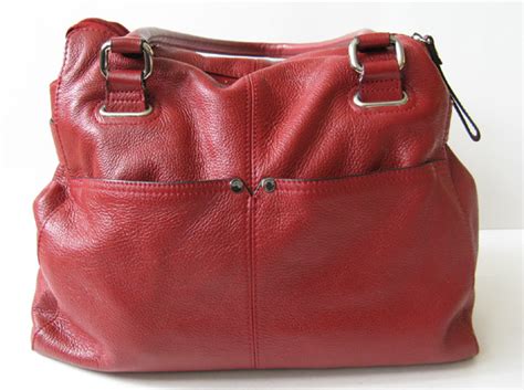 Tignanello Red Leather Large Shoulder Handbag