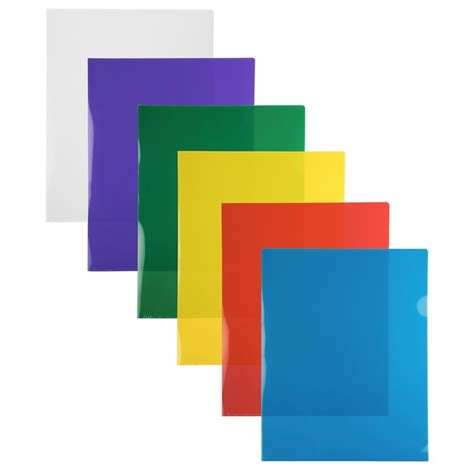 Jam Paper Plastic Sleeves 9 X 12 Assorted Colors 12pack At