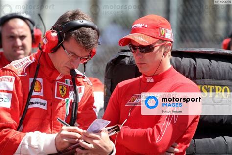 Chris Dyer Aus Ferrari Race Engineer And Kimi Raikkonen Fin Ferrari