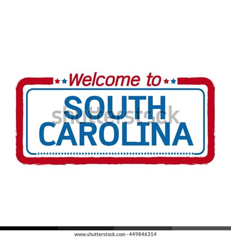 Welcome South Carolina Us State Illustration Stock Vector Royalty Free