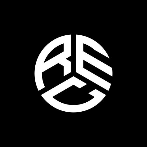 Rec Letter Logo Design On Black Background Rec Creative Initials
