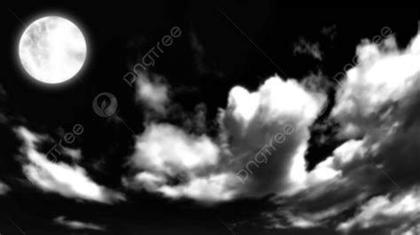 Night Sky Background With Full Moon And Clouds Night Sky Background