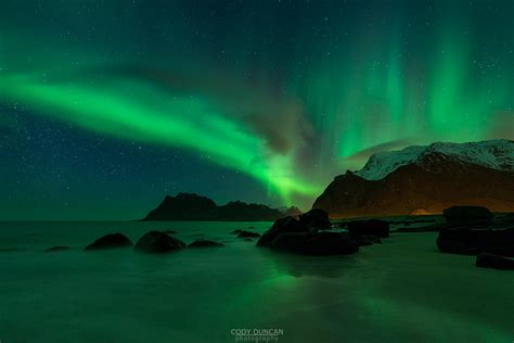 Utakleiv Northern Lights Lofoten Islands February 2014 Cody Duncan