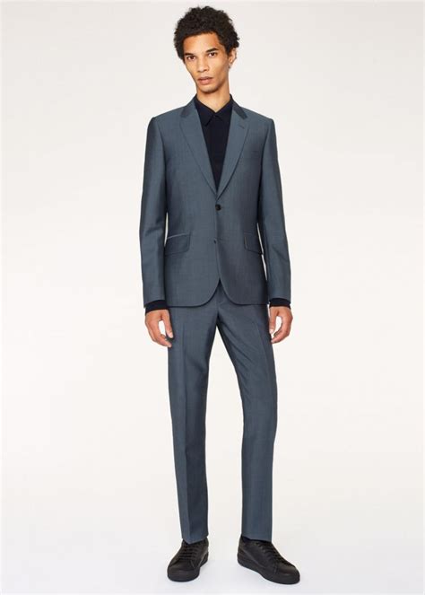 Suits Blue Paul Smith The Soho Tailored Fit Slate Wool Mohair Suit