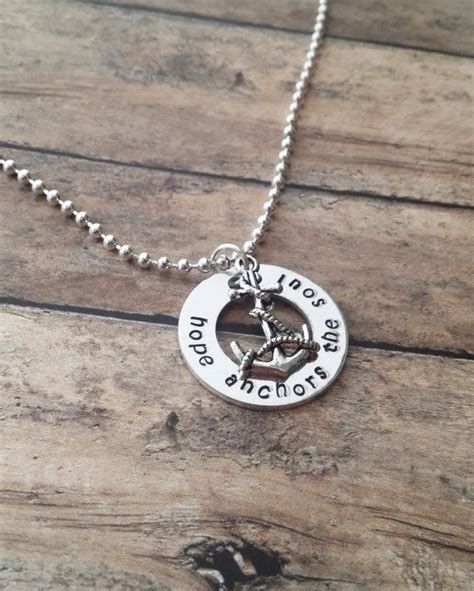 Hope Anchors The Soul Necklace Custom Hand Stamped Anchor Charm