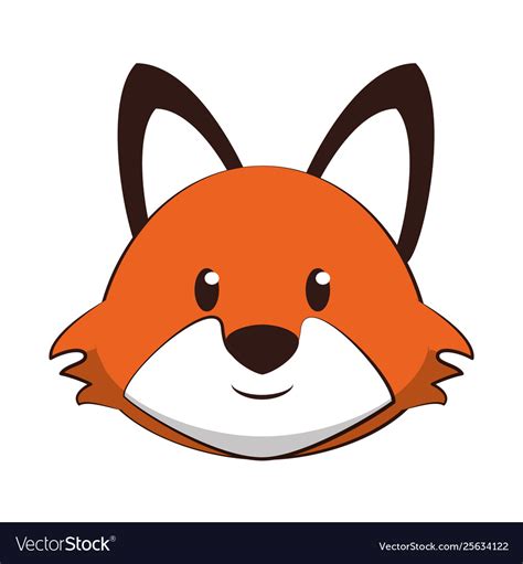 Fox Head Wildlife Cute Animal Cartoon Royalty Free Vector