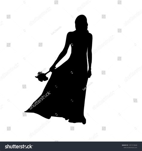 Black Fashion Vector Silhouette Beautiful Young Stock Vector Royalty