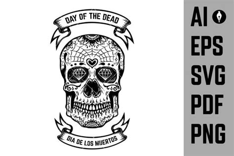 Day Of The Dead Svg Black Skull With Quote Svg White Skull With Quote