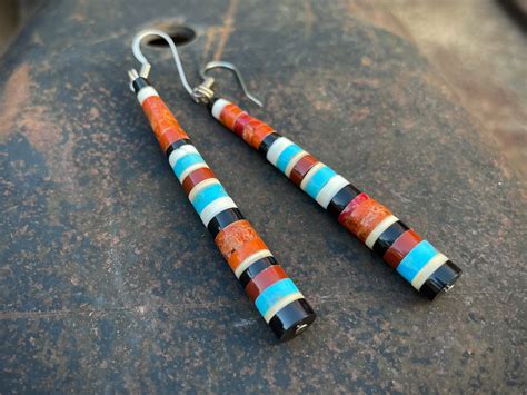 Orange Spiny Oyster Turquoise Multistone Heishi Earrings By Santo