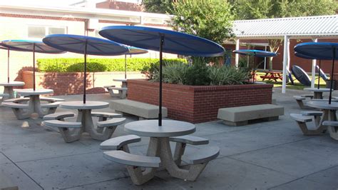 Table and benches are separate objects. 42" Round Concrete Picnic Table | Commercial Outdoor ...