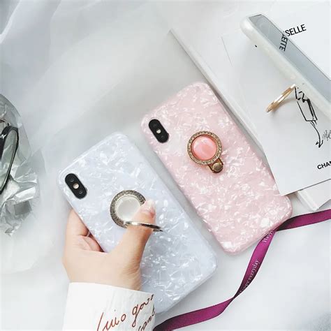 For Iphone X Xs Xr Xsmax Case Luxury Crystal Ring Glossy Patterned