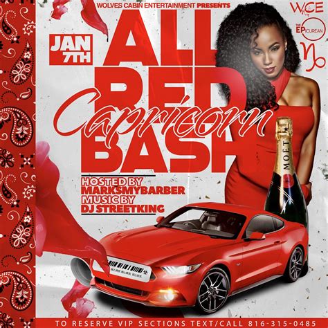 All Red Capricorn Bash The Epicurean Lounge Kansas City January 7 To